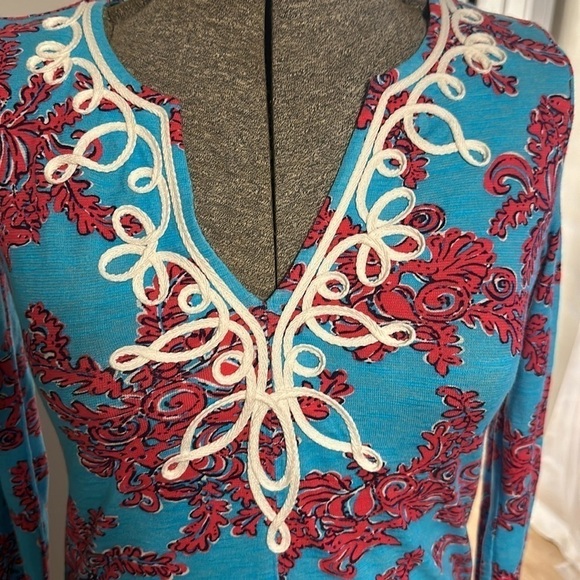 Lilly Pulitzer Westley Tunic Searulean Blue Rhode Island Reef Top women’s XS - Picture 4 of 11